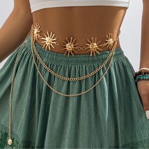 Gold Sun Chain Belt